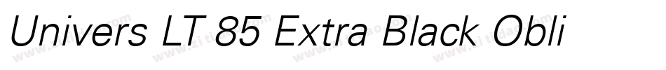 Univers LT 85 Extra Black Oblique字体转换